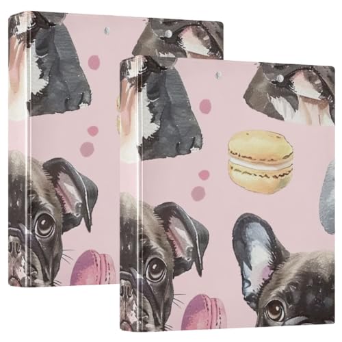 Classeur imprimé avec poches au motif chien mignon pour organiser vos cours de collège
