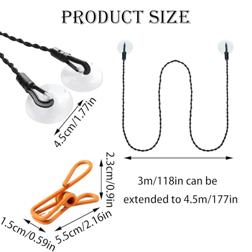 Portable Travel Washing Line With Twenty Stainless Steel Clips - 3m/90.5in Nylon Rope for Indoor and Outdoor Camping Use - Image 2