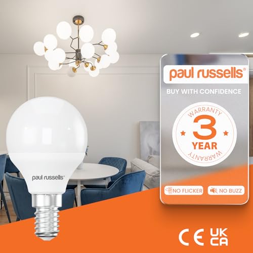 paul russells LED Light Small Edison Screw E14, 40w Equivalent, 4.9W 470Lumens LED Bulbs, 2700K Bright Warm White - Image 4
