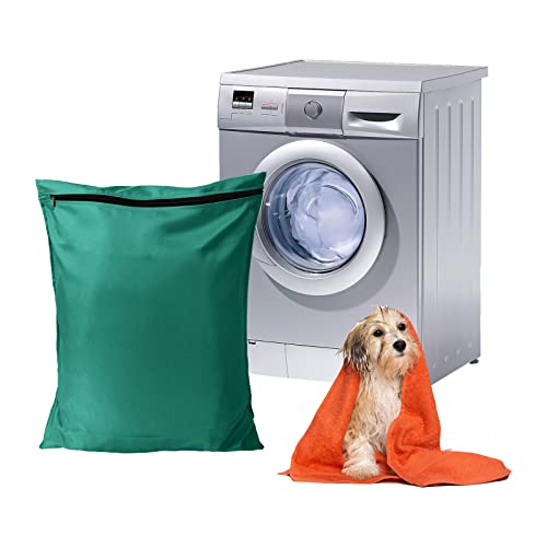 Coptiner Wäschesack für Haustiere Waschbeutel für Waschmaschine Hund und Katze Haar Entferner für Handtücher, Decken, Spielzeug, Petwear Wäsche Tasche (Jadegrün)