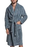 Picture of Mad Dog Mens Fleece Sherpa Robe for Men - Fluffy Bathrobe, Lightweight, Full Length Winter Robe, House Coat, XL-XXL, Jeans