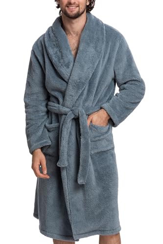 Mad Dog Mens Fleece Sherpa Robe for Men - Fluffy Bathrobe, Lightweight, Full Length Winter Robe, House Coat