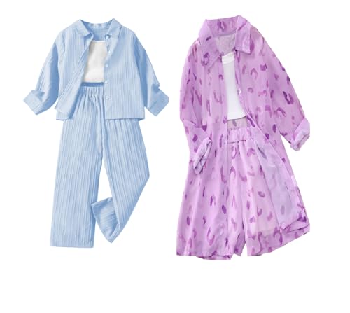 Image of Tagas Girls Casual Simple Style Polyester Solid Camisole Top, Long Sleeve Shirt And Straight Pants||3 Piece Set|| DRESS FOR GIRLS||(GCS-12)