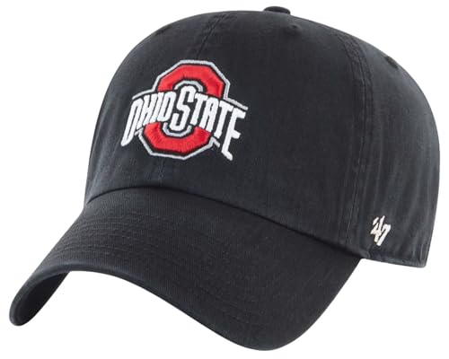 47 NCAA Unisex-Adult Clean Up Adjustable Hat Cap One Size (US Alpha One Size Ohio State Buckeyes - Black)