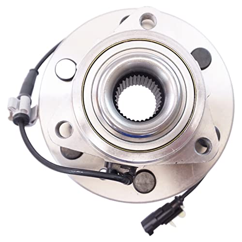 Image of TRQ 2 Piece Front Wheel Bearing and Hub Assembly Set for Cadillac | for 2015-2020 Cadillac Escalade 2015-2020 Cadillac Escalade ESV 2013-2019 Cadillac XTS +8 more 4WD with 6 Lug Wheels