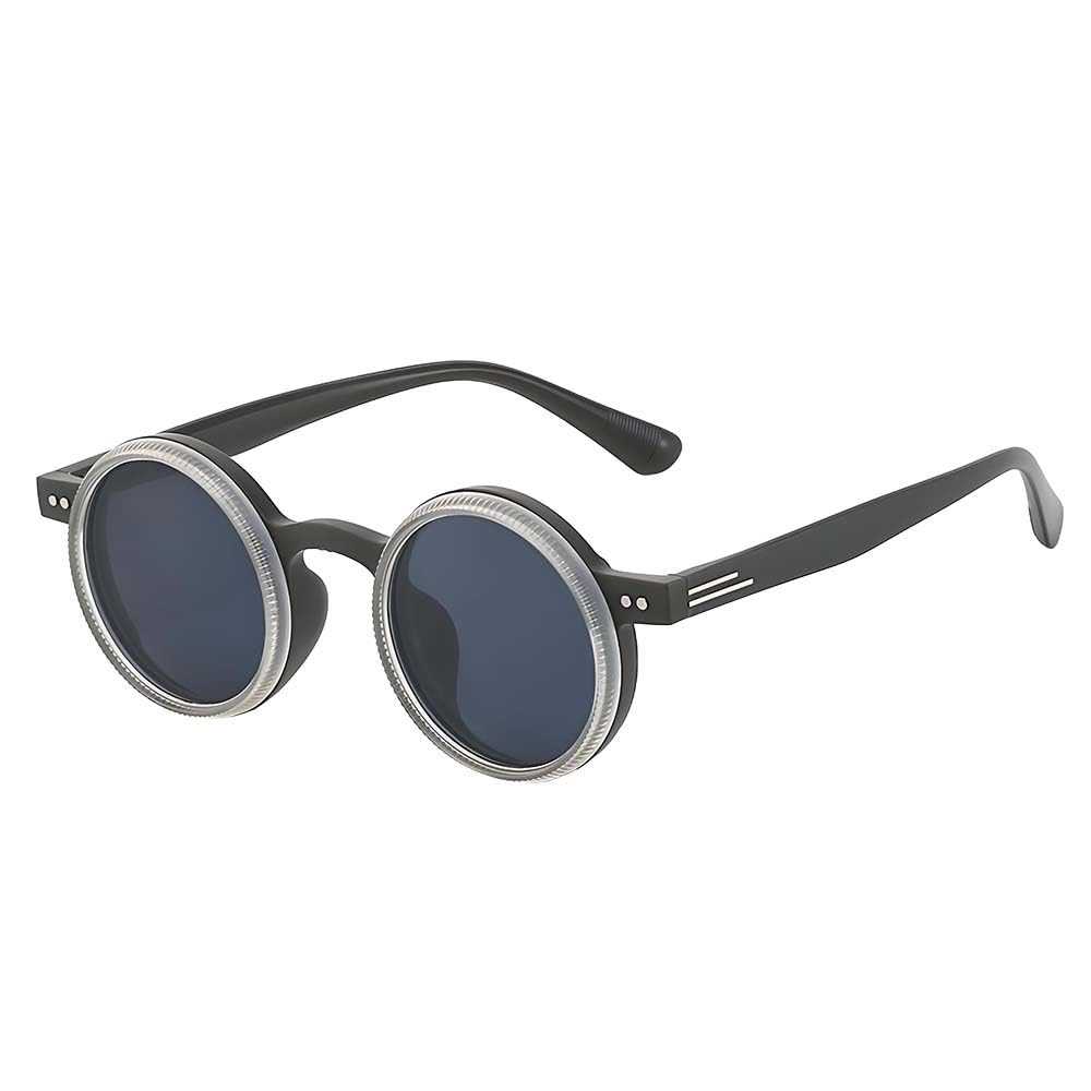 Adjustable Tint Sunglasses Round Polarized with Built-In ND Filter,Adjustable Retro Sunglasses for Men 1-9 Gears Manual