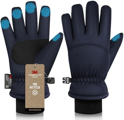 Winter Gloves,3M Thinsulate Snow Gloves Ski Waterproof Warm Cold Weather Gloves -Cycling Running Driving