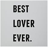 3dRose Best Lover Ever, Black letters, White Background Greeting Cards, 6' x 6', Set of 6 (gc_213389_1)