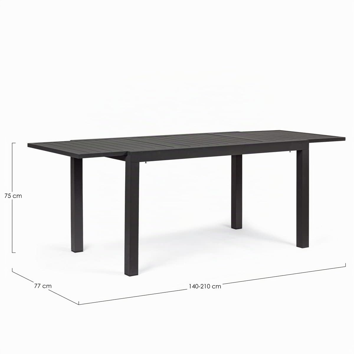Yellow shop - HILL Tavolo da giardino rettangolare allungabile per esterno in alluminio L140/210xP90xH75 cm Antracite, Bianco o Coffee (Antracite)