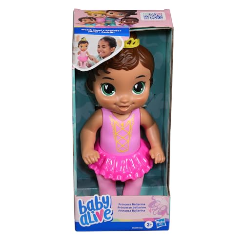Baby Alive Boneca Princesa Bailarina Bebê de Cabelos Castanhos em plástico 26 cm Brinquedo para meni