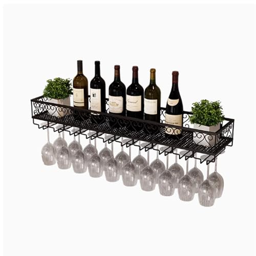 Étagère à vin murale en métal pour créer un mini-bar flottant
