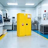 272 Gal Flammable Storage Cabinet Flammable Liquid Cabinet with 3-Point Locking System, Flamable Liquid Floor Mounted with Shelves and Keyed Lock for Hazardous Material Storage and Lab Equipment