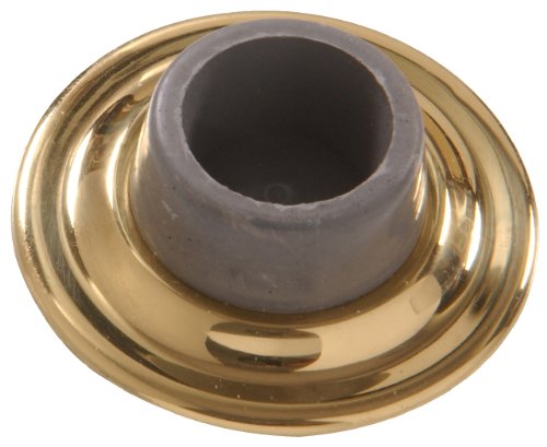 Topes para puertas de montaje en pared Hardware Essentials 851337 acabado en latón de 2-3/8" miniatura 1
