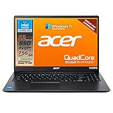 Ordenador portátil SSD, portátil PC, Acer Intel N4120, 4 núcleos, RAM de 12 GB, SSHD de 756 GB,...