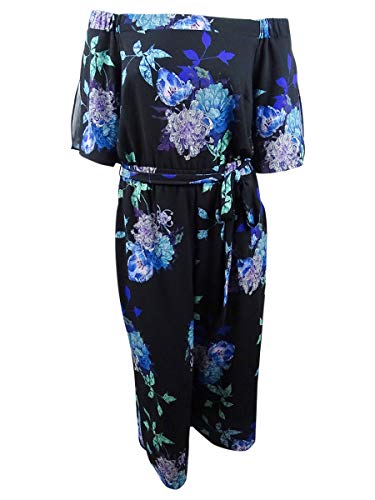 City Chic Womens Plus Off-TheS Cropped Jumpsuit Black 20