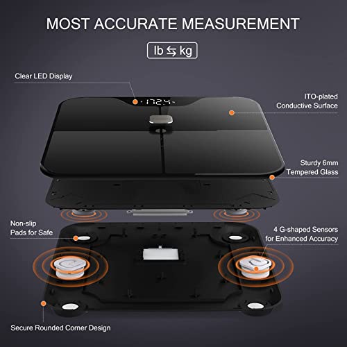 Ihealth Nexus Pro Digital Bathroom Scale With Smart Bluetooth App To Monitor Body Weight, Body Fat Scale,Bmi,Muscle Mass,Composition Health Analyzer- Weighing Up To 400Lb For People - Black #TOP1