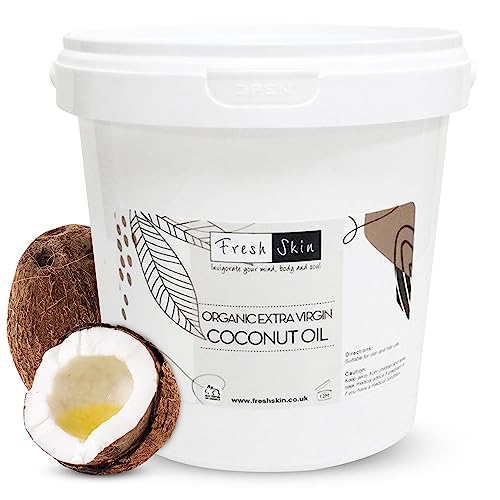 Freshskin Beauty LTD | 1kg Organic Extra Virgin Coconut Oil (1000g/1.1L) - 100% Pure, Raw & Cold Pressed