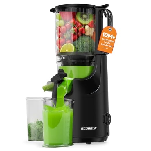 ECOSELF Cold Press Juicer with 5.3" Mega Mouth & Large Feed Chute, Juicer Machines for Whole Fruits & Vegetables, Professional Slow Masticating juicer for Batch Juicing, High Juice Yield Easy to Clean
