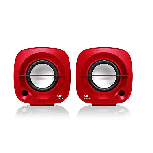 C3Tech SP-303 Speaker 2.0, Altos-Falantes para Computador, Vermelho
