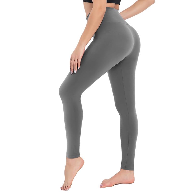 CAMPSNAIL Leggings Damen High Waist Blickdicht Leggins für Sport Yoga Gym (Grau,S-M)