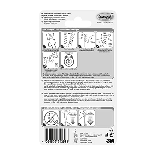 Command Metallhaken Größe S, Goldfarbe, 4 Haken selbstklebend und 5 Klebestreifen - zum Aufhängen von Taschen, Kleidung und Schlüsseln - Haken für Wand und Tür, Organisieren ohne Bohren, hält 225 g