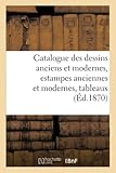  Catalogue des dessins anciens et modernes, estampes anciennes et modernes, tableaux,