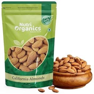 Nutri Organics 100% Natural Premium Raw California Almonds 500g Pack | Dried | Premium Badam Giri | High in Fibre | Rich…