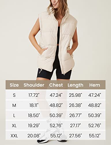 Athlisan Womens Puffer Vest Zip Up Stand Collar Sleeveless Padded Jacket Coat(Apricot-M) #TOP3