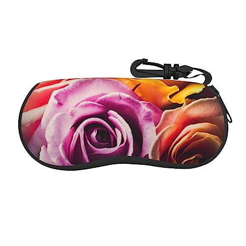EVANEM Caso molle variopinto delle note musicali della cassa degli occhiali, organizzatore leggero della cassa degli occhiali della chiusura lampo del neoprene, Ibrido Tea Rose, Taglia unica