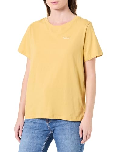 Pepe Jeans W Basic Logo Camiseta, Amarillo (Amarillo Ocre), L para Mujer