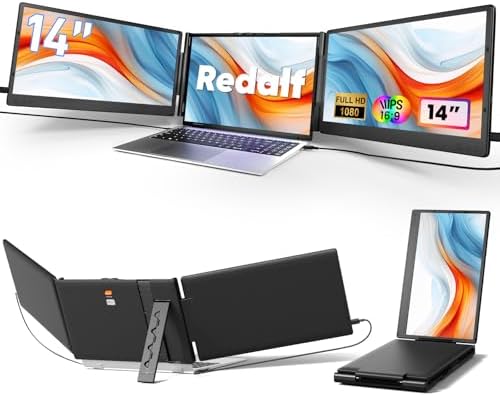 Redalf Laptop Screen Extender, 14" 1080P FHD Portable Monitor Ext...