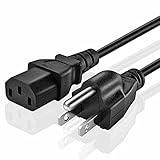 Power Cord, 3 Pin Connector, Universal Power Cord 18 AWG C15 , Black, 3 Feet Replacement Power Cable Compatible with Farberware Percolator by IdeaEuropa