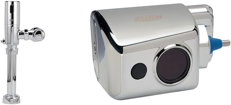 Zurn ZTR6200-WS1 EcoVantage ZTR Exposed Sensor Piston Water Closet Flush Valve, 1.6 GPF, in Chrome & ZERK-CPM AquaSense E-Z Flush Retrofit Kit with Metal Cover, Chrome