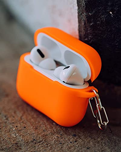 Felony Case – Soft Silicone Airpods Pro Case - Neon Orange | Shockproof, 360° Protective Apple Airpods Case Cover With Keychain | Wireless Charging Compatible With Front Led Visible #TOP4