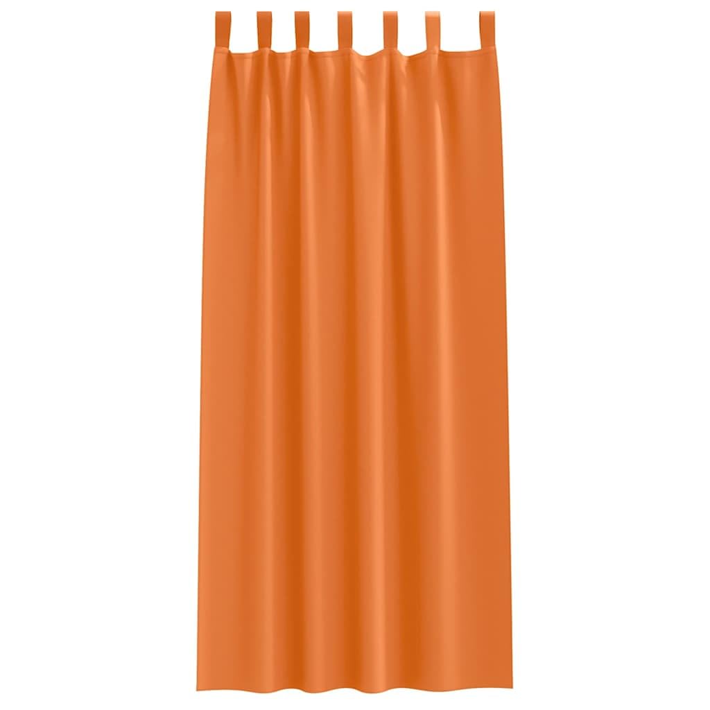 Lot de 2 rideaux occultants avec anneaux - En polyester - Orange clair - 260 x 140 cm - Protection solaire - Pour salon, chambre à coucher, bureau, intérieur