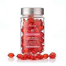 Hair Vitamin Serum Capsules, No-Rinse Repair Treatment with Argan, Macadamia & Avocado Oils, Vitamins A, C, E & Pro B5, Anti-Frizz & Glossy Finish, All Hair Types, 40 Capsules