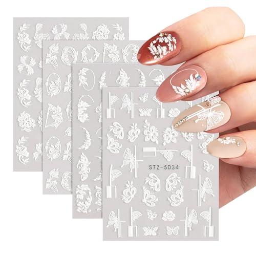 Pegatinas de uñas en relieve, pegatinas de arte de uñas en relieve, pegatinas de transferencia de agua con patrones de rosas camelias, consejos de manicura, puntas de uñas, uñas de los pies