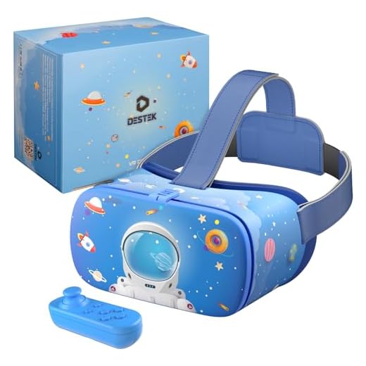 DESTEK VR Brille, 110°FOV, Anti-Blaulicht HD Virtual Reality mit Bluetooth Fernbedienung für iPhone 11/Pro/X/Xs/Max/XR/8P/7P, Samsung S20/S10/S9/S8/Note 10/9/8/Plus