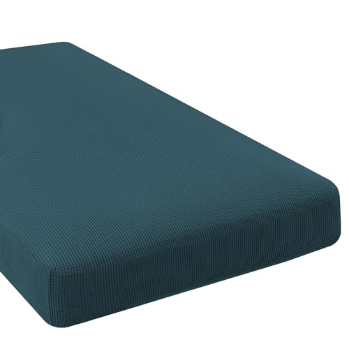H.VERSAILTEX Super Stretch Individual Chaise Cover Sectional Couch Covers for L Shaped Sofa Both Left/Right Featuring Thick Jacquard Textured Twill Fabric (1 Piece Chaise Cover, Deep Teal)