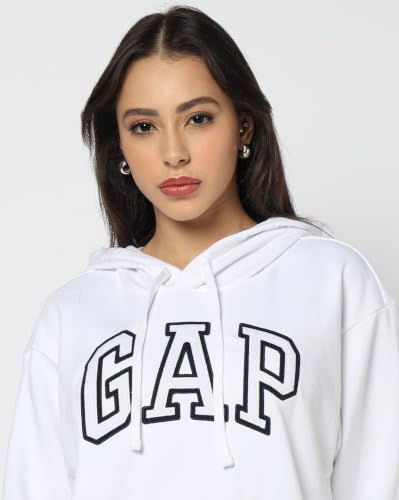 Image of Gap Women Graphic Printed Relaxed Fit Full Sleeve Hoodie