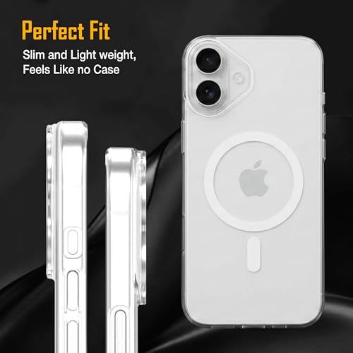 Image of Zapcase Back Case for iPhone 16 | Slim Lifetime Anti-Yellow Crystal-Clear Cover with Elevated Camera Protection & MagSafe Compatibility | Premium German Polycarbonate | Shockproof | Clear
