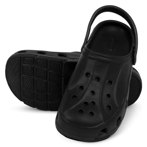 MOXCO Men's Super Comfortable Clogs || Sandals with Adjustable Back Strap for Men (Black,...