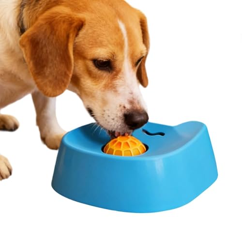 Lecknapf Für Hunde- Blaue Silikonbasis, Interaktiver Langsamer Leckerli- Spender, Rutschfestes Leckspielzeug Für Hunde, Niedliche Futterstation Für Eine Gesunde Verdauung | Professionelles Mentales St