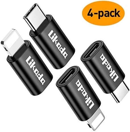 Micro USB to USB C Adapter, Micro USB to iOS Adapter 4 Pack Fast Charging Data Transfer Convert Compatible with Samsung Galaxy S8 S9 Note 9,LG V30, iPhone X, 6,7,8plus, iPad
