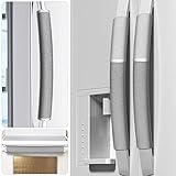 Metonsto Refrigerator Door Handle Covers, 4pcs, Kitchen Appliance Decor, Fridge Microwave Dishwasher Cloth Door Covers, Keep Kitchen Appliance Clean from Smudges, Drips, Food Stains, Oil (Gray)