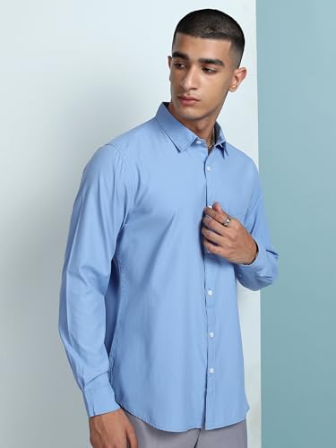 Image of Highlander Men's Slim Fit Shirts | Solid | Long Sleeves | Spread Collar | Formal Shirts | Men Shirts