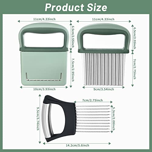 Ripple Knife Baby Wave Cutter Potato Cutter Children with Protective Stainless Steel Potato Wave Knife Onion Cutter Holder for Fruit Vegetables Salad Fries Onion 2 Pieces - Image 7