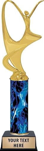 Crown Awards Personalized Contemporary Dance Trophy, 11" Blue Contemporary Dancer Trophy Award, Customize Now Prime