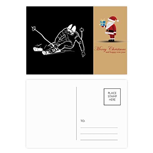 Cartes postales sports d'hiver lot de 20 illustrations Père Noël noir