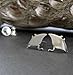 Manta Ray Stud Earrings Polished Sterling Silver Handmade in USA